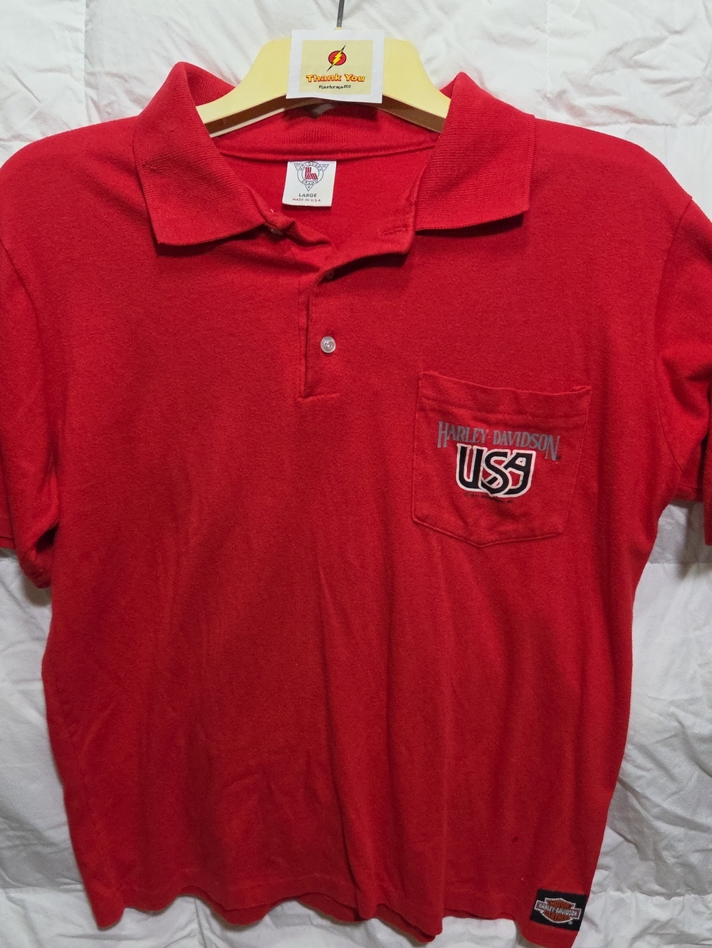 Harley-Davidson Red Polo with USA Chest Pocket Logo